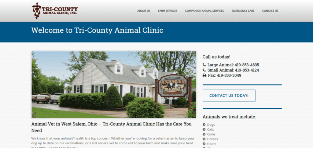 tri-county animal clinic inc website image